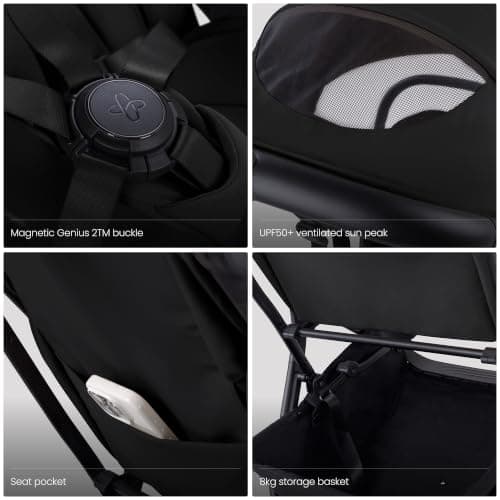 Silver Cross Nia Compact Travel Stroller, Birth to 22kg, Onyx — view 5