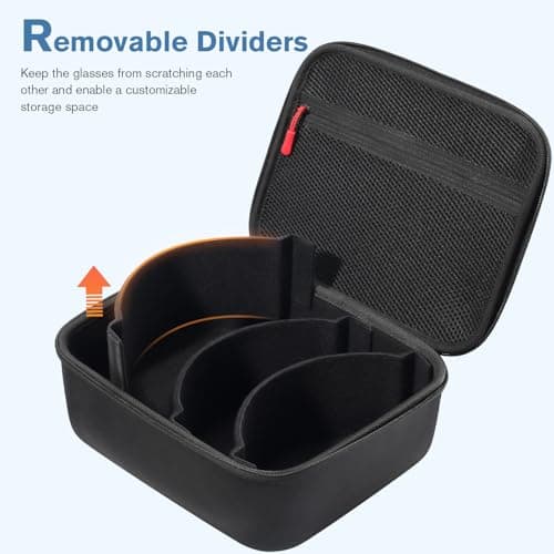ProCase Ski Goggle Case, Large Capacity Travel Snow Goggles Holder Hard Carrying Protective Case for Ski and Snowboard Snow Motorcycle Sports Glasses -Black — view 2