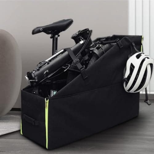 LOVIVER Storage Case Folding Bike Carrier Organizing Rectangular Box Oxford Cloth Seam Water Resistant Panel Suitable for Car Home Storage, Black, Large With Wheels — view 5