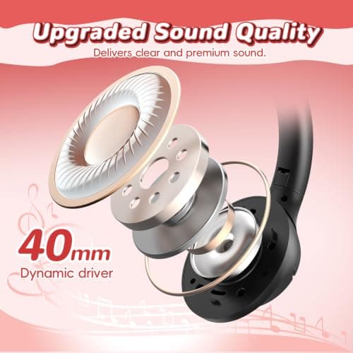 Kids Headphones Wireless with LED Lights 85H Playtime for Toddler Boy Black — view 6