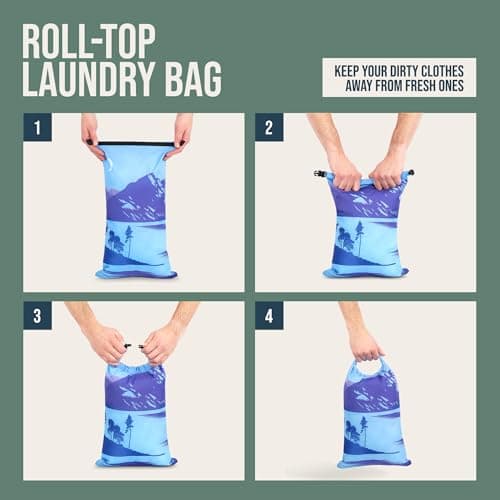 7 Pack Large Packing Cubes for Travel - Ultra Lightweight Expandable Compression Packing Cubes for Clothes (Landscape) — view 6