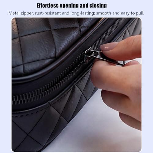 Chdnhe Car Charger Storage Box for EV Cable, Leather Waterproof Charging Cable Bag with Padded Compartments, Heavy Duty Car Boot Carry Case for Type 2 Charger, Accessories, Travel Home Use — view 3