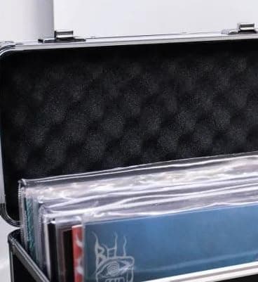 Black Vinyl LP Storage Box, 12 Inch Record Case, Vinyl Record Storage — view 3