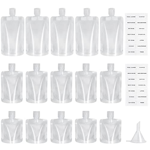 ZGTS 15 Pcs Travel Size Toiletries Bag,Refillable Squeeze Pouch