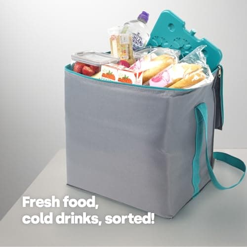 LIVIVO 28L Large Lunch Bag with Freezer Block - Insulated Lunch Bag for Men - Portable Thermal Lunch Bag with Handles, PEVA Lining, 600D Polyester - Mens Lunch Bag for Work, Picnics, Camping, Travel — view 2
