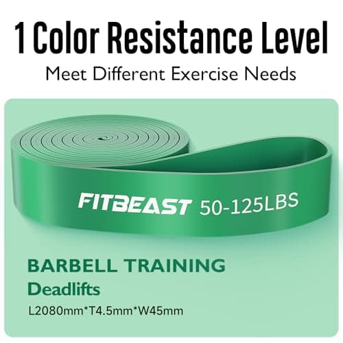 FitBeast Pull Up Band, 50-125LBS Resistance Band Pull Up for Calisthenics, CrossFit, Powerlifting, Stretch Mobility, Pull Up Assistance Band, Green — view 2
