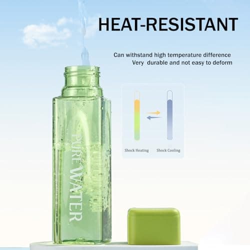 ANMEISH Sports Water Bottle 500ml, Pink Plastic Portable Square Water Bottle with Lid, Leak-Proof Reusable Drink Bottle for Sports,Hiking,Gym,Fitness,Outdoor,Cycling,Men & Women — view 3