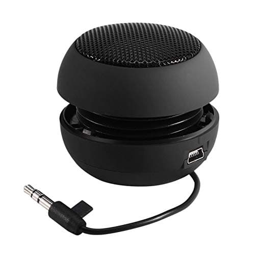 Mini Speaker, USB Lightweight Portable Travel 3.5mm Low Power Retractable Loud Speaker with Battery, for MP3, MP4, MP5, Mobile Phones, Computers(black)