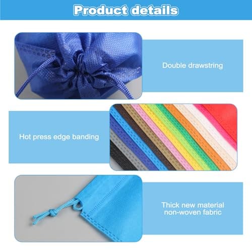 12Pcs Drawstring Shoe Bags, Portable Non-Woven Shoe Packing Clothes Bag — view 3