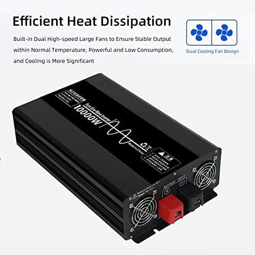 10000W Pure Sine High Power Inverter, DC 24V /48V To 220V AC Power Supply Voltage Converter With LCD Display And AC Outlets, For Home RV Camping Van Life Off Grid,48V10000W — view 2