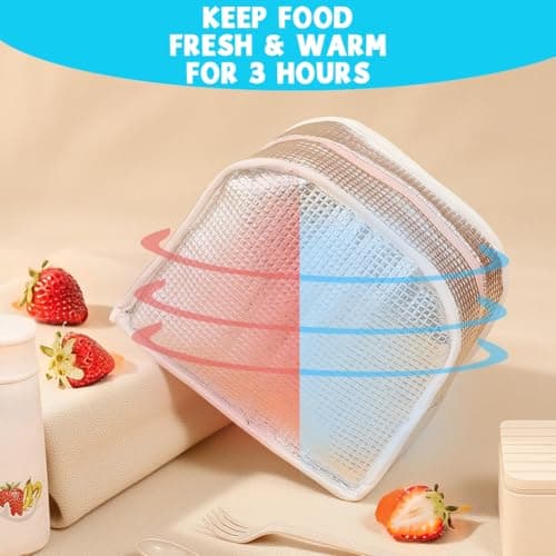 Aucuu Kids Lunch Bag for Boys, Dinosaur Lunch Bag, Insulated Lunch Box, Portable Lunch Box for Kids with Cartoon Cute Design, Foldable Reusable Lunch Cooler Bags for School Travel Picnic — view 3