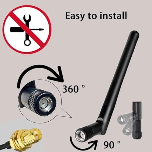 2 Pack wifi antenna for pc, network antennas, Dual Band 2.4GHz & 5GHz/5.8GHz, for Router, Wireless Network Card, USB Adapter, Video Surveillance Monitor — view 5