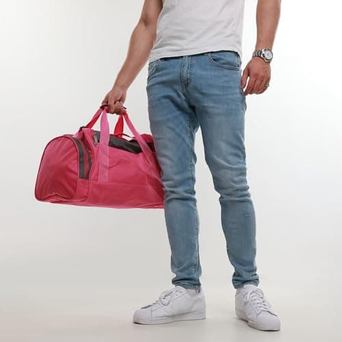 Mens & Womens Sports & Gym Travel Holdall Bag in Pink — view 4
