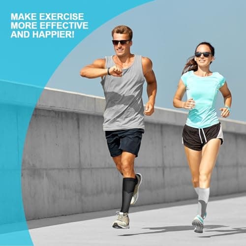 ACWOO Compression Socks for Women & Men, 2 Pairs Best Graduated Stockings Support, Non-Slip Breathable Running Socks for Sports, Flight, Maternity Pregnancy, Nurses, Travel - Boost Stamina & Recovery — view 6