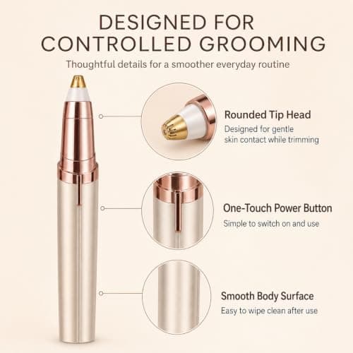 Eyebrow Trimmer, Facial Hair Remover and Electric Eyebrow Razor with LED — view 3