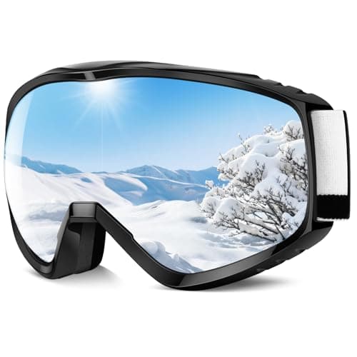Findway Ski Goggles For Women Men Youth Teen, Snowboarding Goggles Over Glasses Compatible Helmet, Anti-fog UV Protection, Anti-glare Skiing Goggle Silver For Skiing Snowboarding