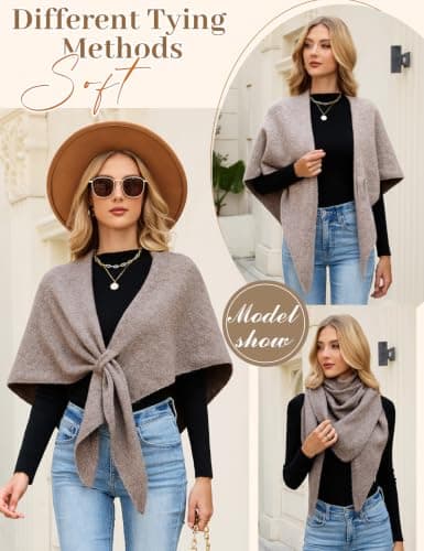 heekpek Winter Shawl Wraps Women Triangle Scarf — view 3
