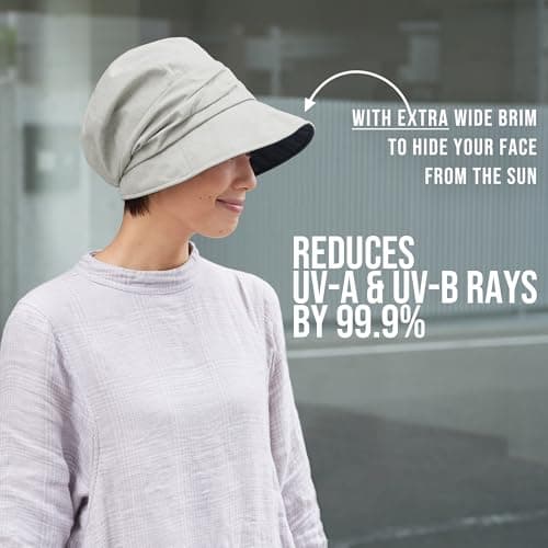 CHARM Womens Summer Sun Hat, Light Gray — view 4