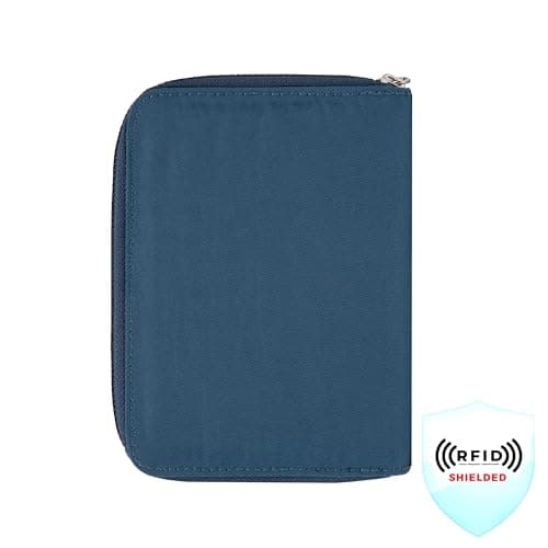 Travelon RFID Blocking Passport Zip Wallet, Ocean, 4 x6 .5, RFID Blocking Passport Zip Wallet — view 6
