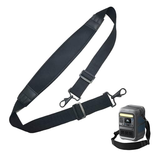 HAVANSIDY Adjustable Strap Compatible with Anker SOLIX C300 and C300 DC Neoprene Padding and Double with Metal Swivel Buckles for Power Stations - Black (41"- 63")