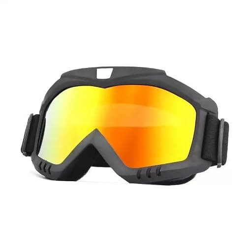 HOMHPLFE Bike Motorcycle Goggles for Riding, Ski Goggles, Windproof & Dustproof Dirt Bike Motocross Goggles with Color Lenses, UV400 Eyewear, for Mountain Bike and Skiing (Yellow)