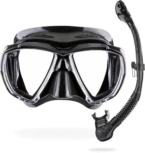 Cressi Big Eyes+Alpha Ultra Dry Combo Black/Black - Combo Set Mask + Snorkel UD for Diving and Snorkelling, Black/Black, One Size, Adults — view 2