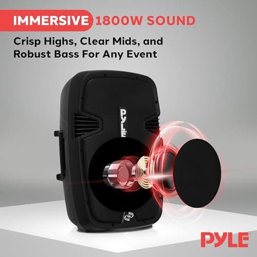 Pyle Portable PA Speaker System 1800W Bluetooth Active/Passive Outdoor — view 6