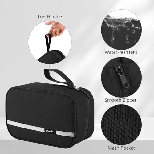 homchen Hanging Travel Toiletry Bag, Waterproof Folding Portable Cosmetic Wash Bag for Men and Women (M, Black02) — view 3