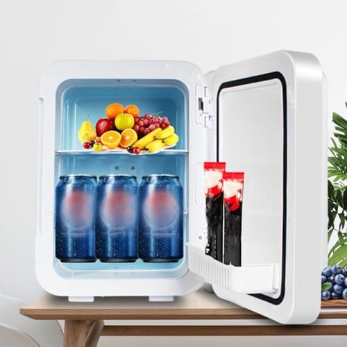 GIZNXBA 20L Mini Fridge, Large Capacity Compact Cooler And Warmer, Single Door Compact Refrigerator, Mini Skincare Fridge For Cars, Road Trips, Homes, Offices(Color:/Gold,Size:110V) — view 5