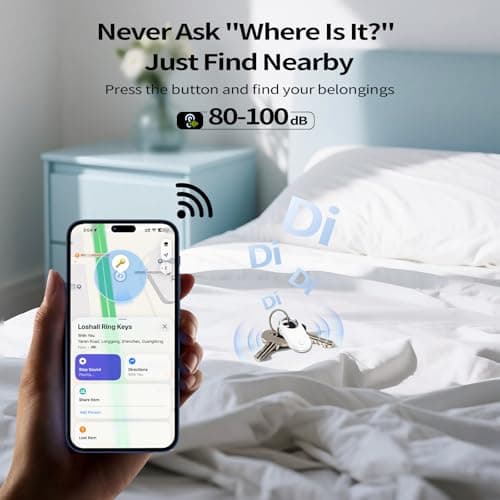 Air Tracker Tags Bluetooth Item Finder 2 Pack, Smart Tags Compatible with Apple Find My APP (iOS Only), 100dB Beep, Replaceable Battery, Item Finder and Locator for Keys/Luggage/Bags/Wallets etc. — view 3