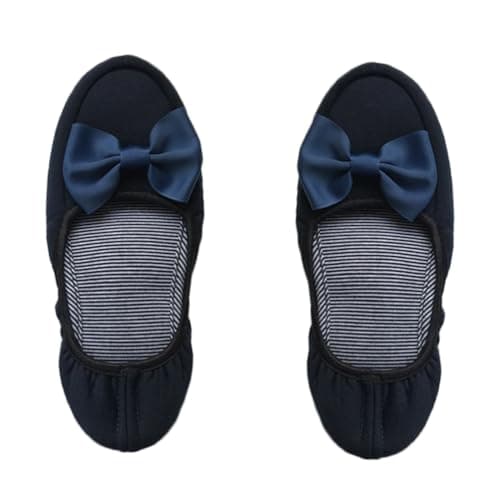 Veemoon Foldable Portable Travel Shoes Foldable Travel Flat Shoe Walking Shoes Ballet House Slippers Ballet Flats Slip on Slippers Ladies Slippers Miss Folding Leisure Shoes
