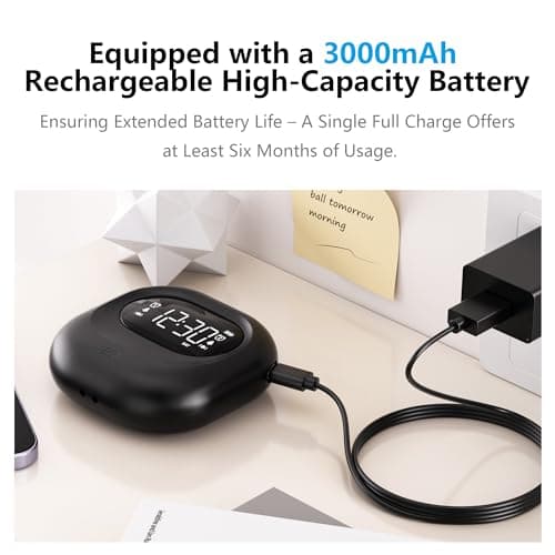 Mesqool Vibrating Alarm Clock for Heavy Sleepers - Rechargeable Bed Shaker with Loud Sound, Under Pillow Vibrator for Deaf, Ideal for Bedroom & Travel — view 6