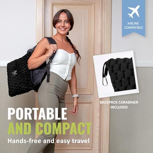 BOACAY Packable Travel Blanket for Aeroplane, Car - Compact Office Blanket - Portable Pillow for Adults, Children with Case, Luggage Sleeve, Backpack Clip — view 3