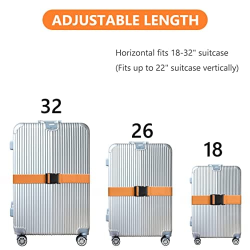 flintronic Luggage Straps, 4 Pack Suitcase Straps with Luggage Tags, Adjustable Bag Straps with Quick Release Buckle, Non-Slip Security Belts Travel Accessories for All Suitcase Baggage(Multi-color) — view 5