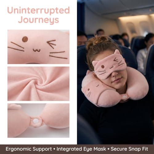 Lyyixbix 2 Pcs Kids Travel Pillow, 28 × 29cm Memory Foam Kids Travel Pillow — view 3