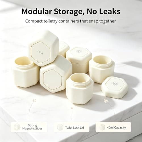 Denash 3 Pcs Magnetic Travel Capsules, 40ml Capacity — view 3