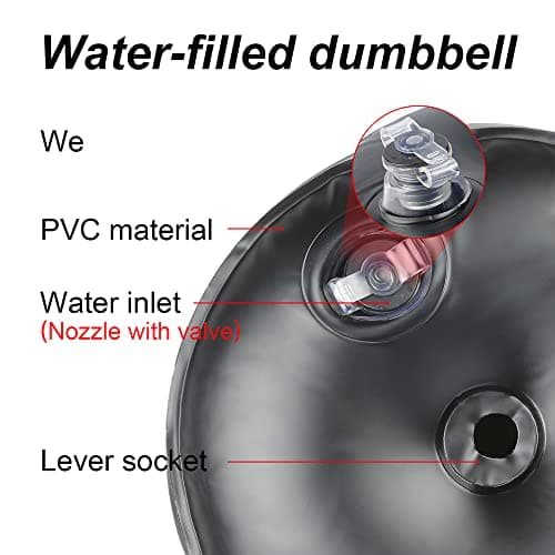 LTLCLZ Adjustable Dumbbell Weight Set Travel Portable Water Filled Dumbbells Gym Lifiting Fitness Training Sports Equipment,35KG Silver — view 4