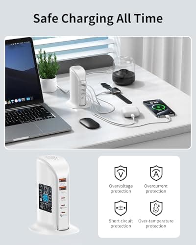 VPSUN 35W USB C Charging Station, 5-Port Charger with 3 USB-C & 2 USB-A — view 5
