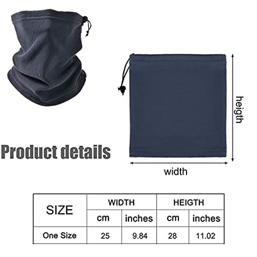 Norhogo 4 Pieces Winter Fleece Neck Warmer Snoods for adult, 25 * 30cm — view 2