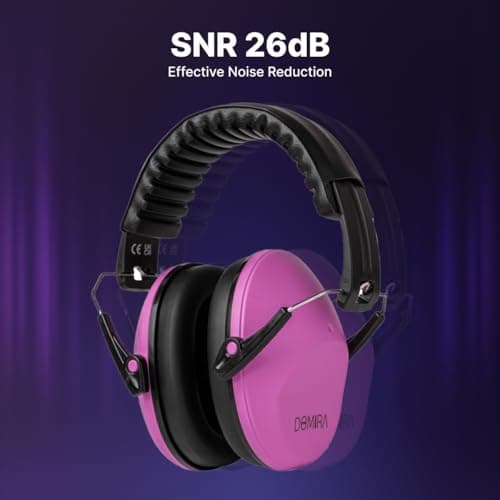 DOMIRA Kids Ear Defenders SNR 26 – Noise Cancelling Ear Muffs for Children, Hearing Protection for School, Travel & Shooting – Lightweight Adjustable Headphones (Pink) — view 6