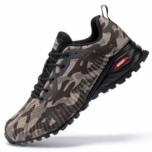 Kricely Trail Running Shoes Mens Breathable Lightweight Trainers Non-Slip Low Rise Walking Shoes(Camouflage 10)