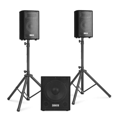 Vonyx VX0812BT 2.1 Active PA Speaker Kit, 12" Subwoofer, Stands, Bluetooth — view 2