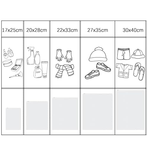 Reusable Zip Lock Bags 34pcs - 5 Size Plastic Travel Organiser Pouches, Frosted Waterproof Storage for Clothes, Shoes, Cosmetics, Suitcase - No Holes Hospital Bag — view 3