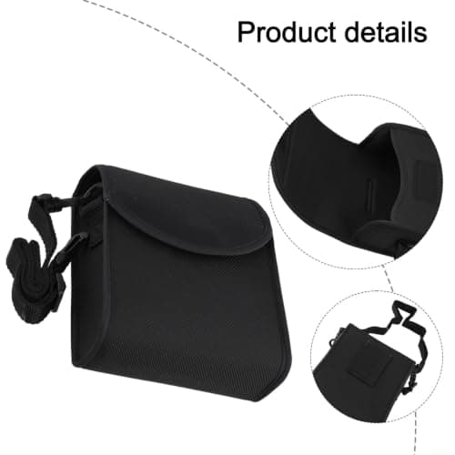 Evenoonest Compact Black Binoculars Case for 42mm Objectives, 1680D Cloth Carry Bag with 114cm Strap, Lightweight Storage for Cameras and Optics — view 5