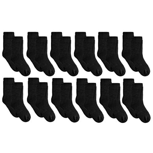 Sockstack Ultimate 12 Pairs Mens Black Thermal Socks Thick Warm Work Boot Socks Size 6-11 (Black)