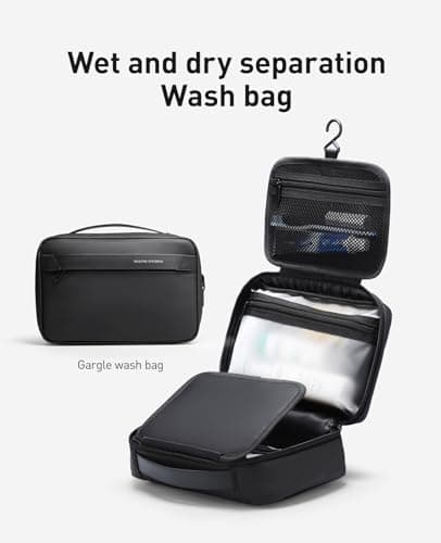 MARK RYDEN Large Water-Resistant Toiletry Bag for Men | Family-Sized Travel Organizer (10.6" L x 6.7" W) | Shaving Kit & Makeup Bag with Waterproof Pockets, Dual Zippers & Anti-Spill Design, Black — view 4