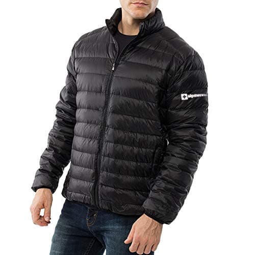 alpine swiss Niko Men’s Puffer Jacket | Warm Down Alternative Insulated Coat | Packable, Water-Resistant & Windproof Winter Outerwear with Zipper Pockets BLK XL — view 6
