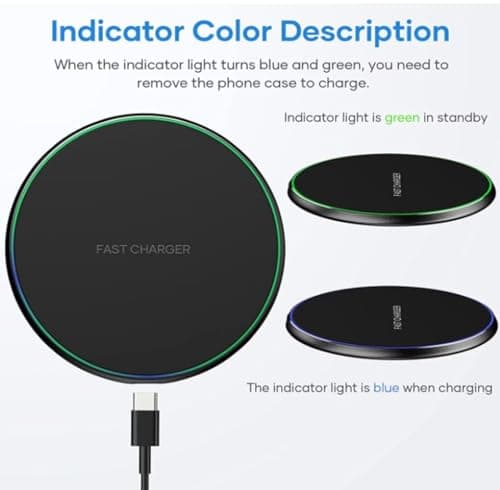 STECHNO Fast Wireless Charger Pad,Wireless Charging Station Compatible with iPhone 16 15 14 13 12 11 XS XR X 8, Compatible with Samsung Galaxy S25 S24 S23 S22 S21 S20 S10 S9 S8 S7, for all Qi Phones — view 6