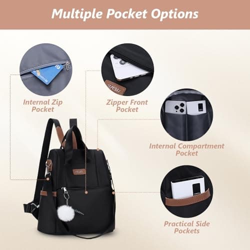 Aucuu Women's Backpack, Anti Theft Rucksack, Travel Shoulder Bag, Large Casual Daypacks, School Bag for Girls, Ladies Fashion Handbag, Rucksack Bags, Lightweight Backpack for Travel College Work — view 3