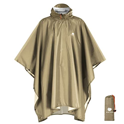 ANYOO Waterproof Rain Poncho Lightweight Reusable Adult Unisex Multi-use
